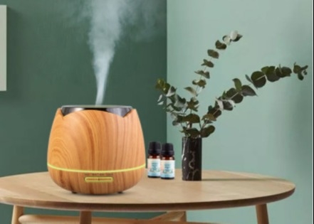 macchina multifunzionale di aromaterapia dell'olio essenziale della lampada dell'atmosfera del grano 400ml di aromaterapia dell'umidificatore di legno della macchina